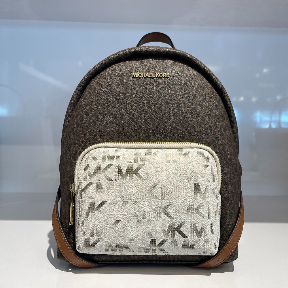 Michael Kors Erin M Backpack Brown Multi - Picture 1 of 11